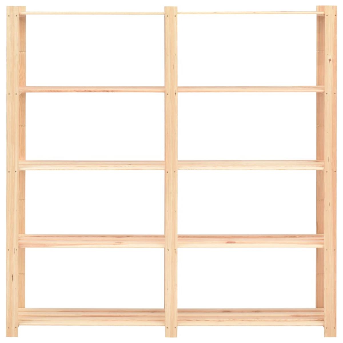 Estantería 5 niveles 5 unidades madera pino maciza 500 kg 