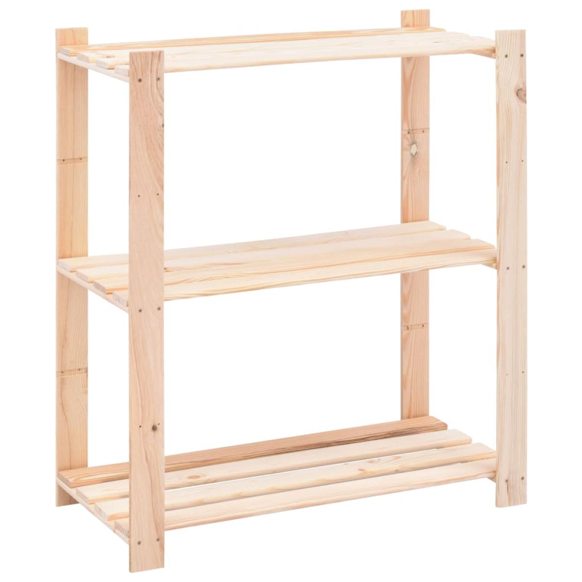 Estantería 3 niveles 3 unidades madera pino maciza 150 kg 