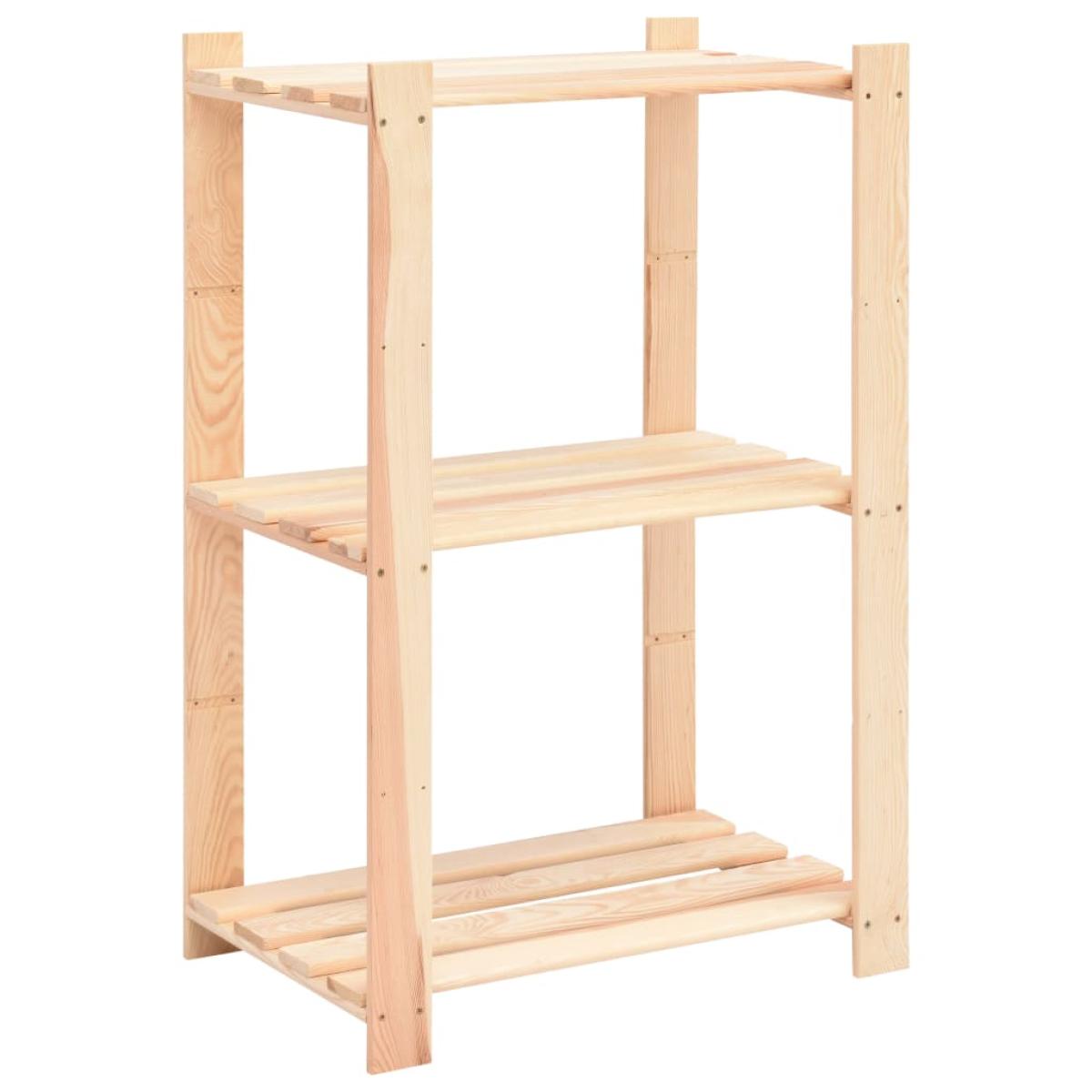 Estantería 3 niveles 10 unidades madera pino maciza 150 kg 