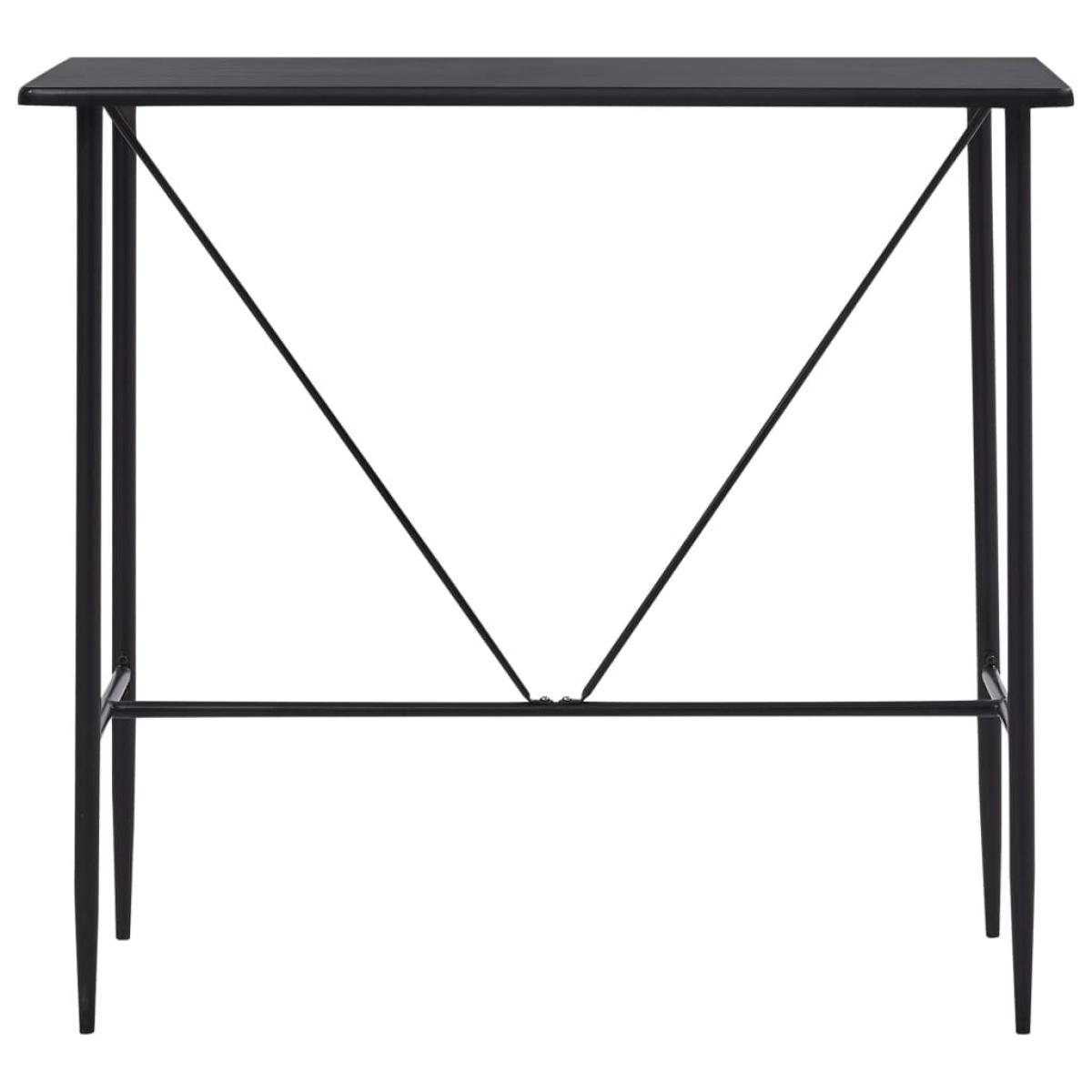Juego de mesa alta y taburetes 5 piezas tela negra