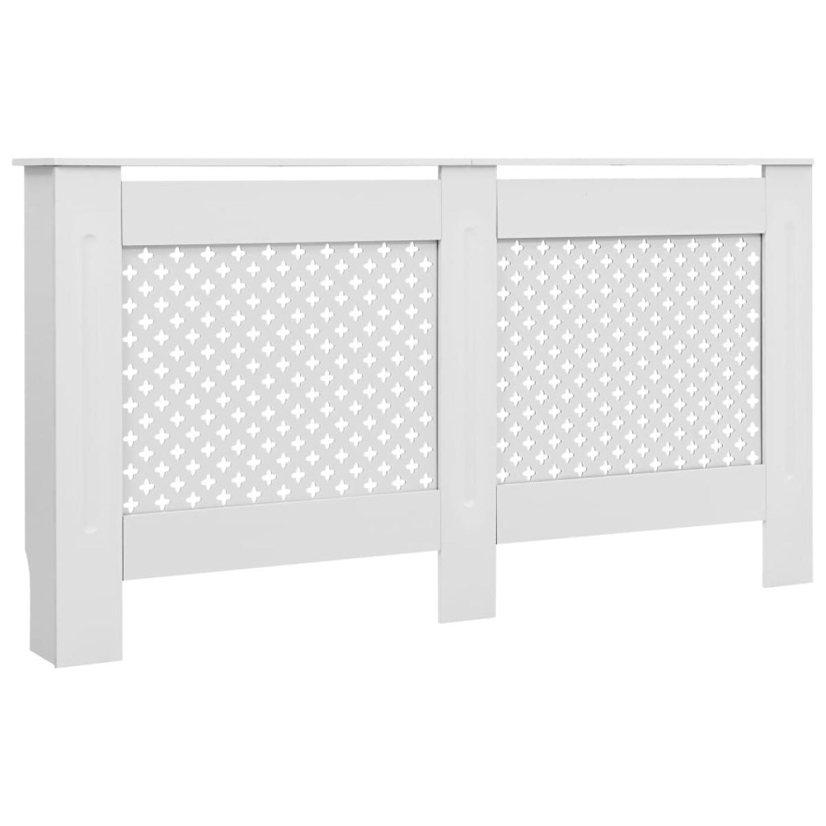 Cubiertas para radiador 2 unidades MDF blanco 152x19x81,5 cm