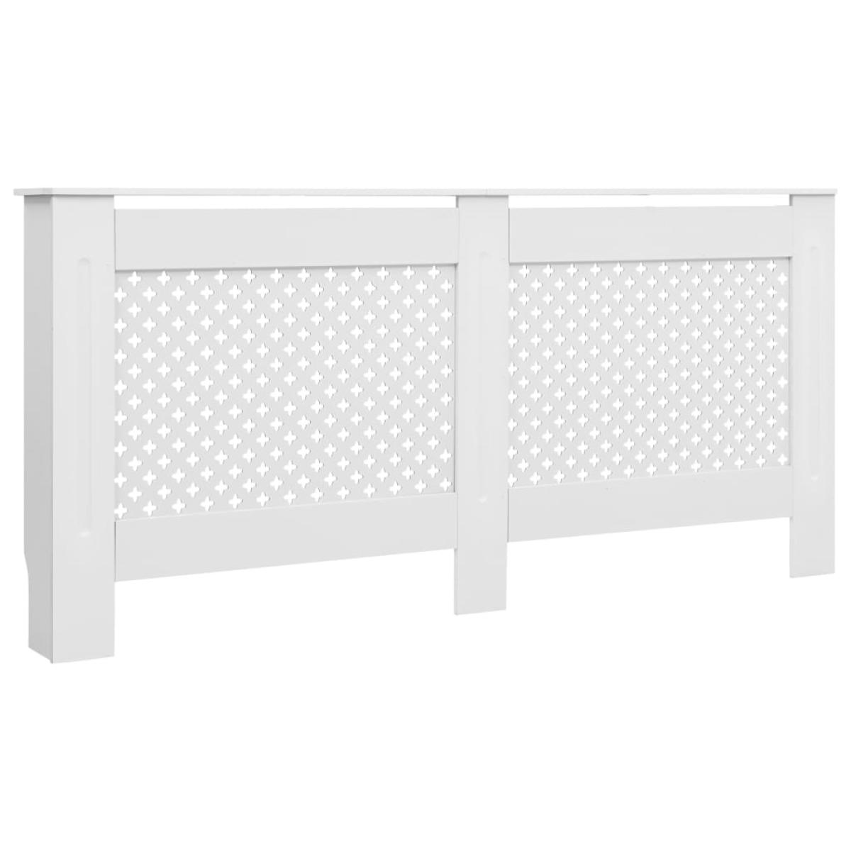 Cubiertas para radiador 2 unidades MDF blanco 152x19x81,5 cm