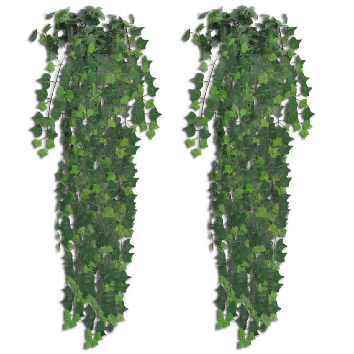 Plantas artificiales de hiedra 4 unidades verde 90 cm