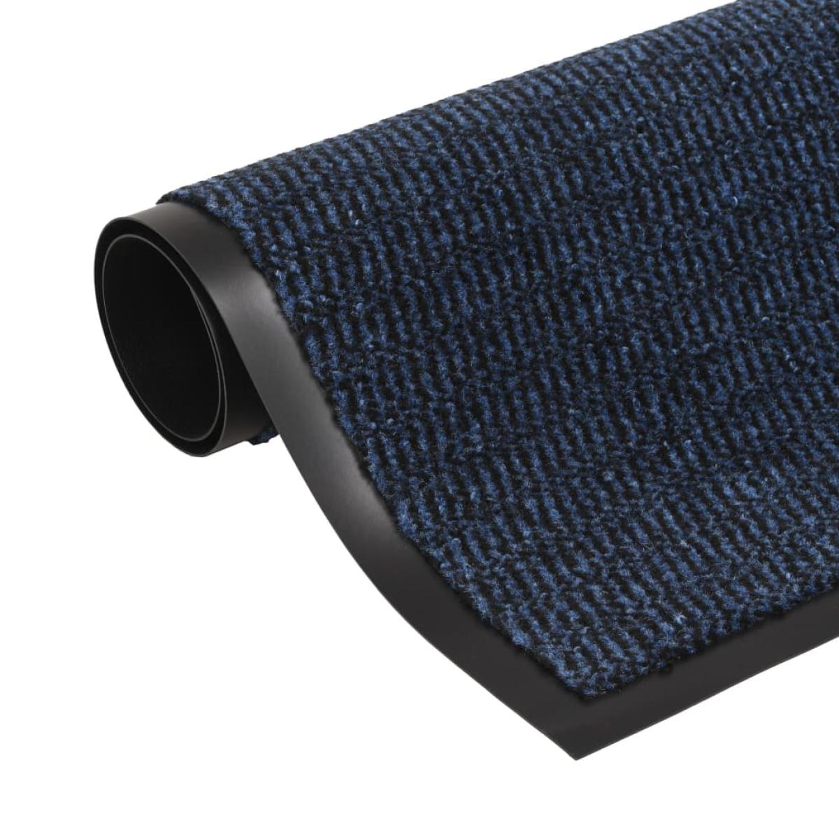 Alfombras de entrada rectangulares de nudo 2 uds azul 60x90 cm