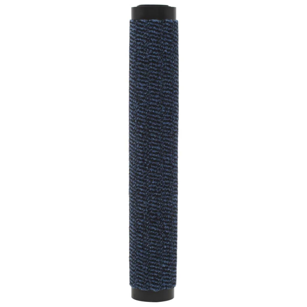 Alfombras de entrada rectangulares de nudo 2 uds azul 60x90 cm