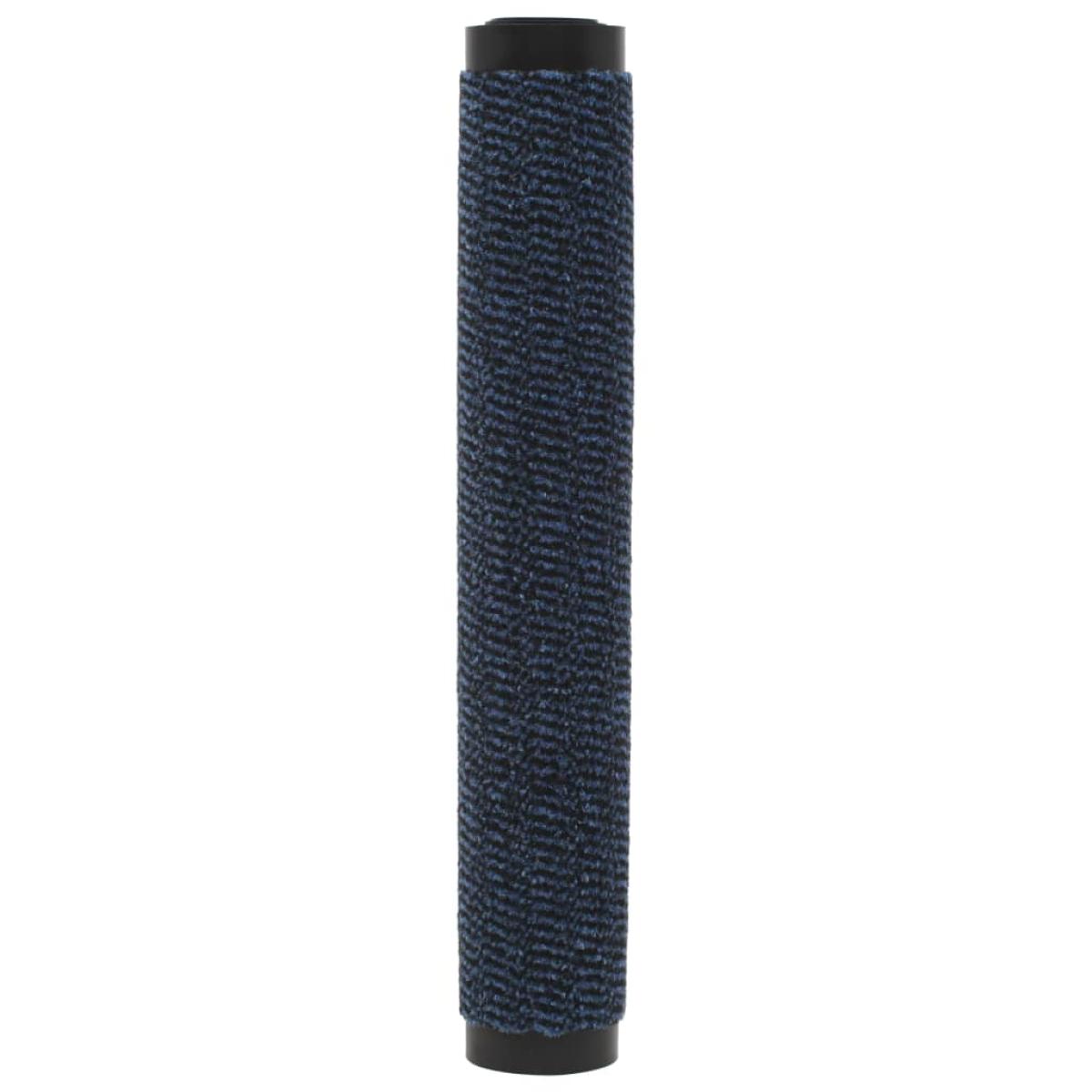 Alfombras de entrada rectangulares de nudo 2 uds azul 90x150 cm