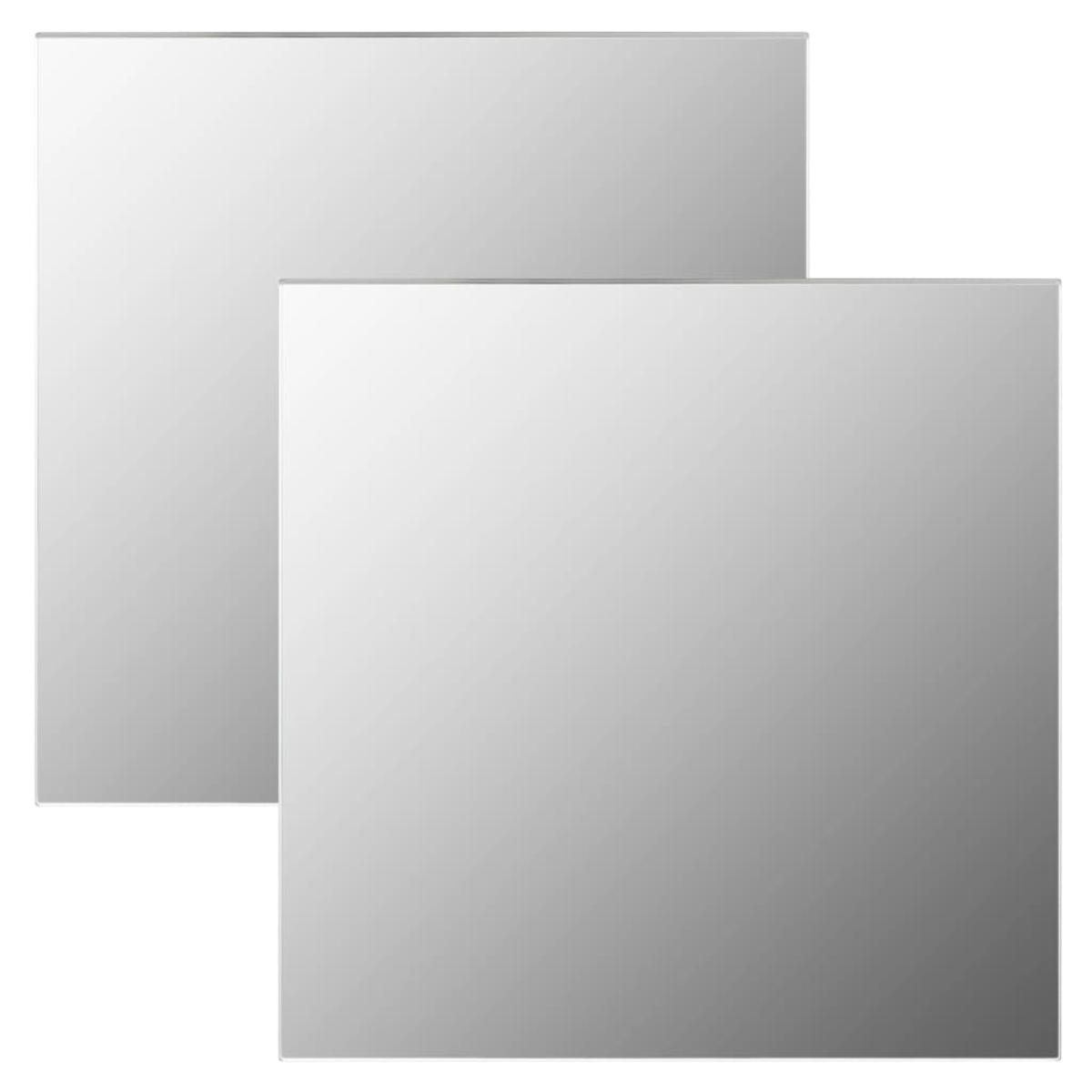 Espejos de pared cuadrados 2 unidades vidrio 50x50 cm