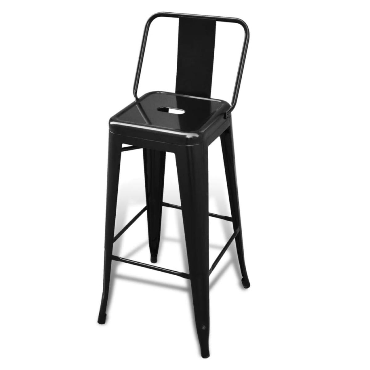 Taburetes de cocina 4 unidades acero negro