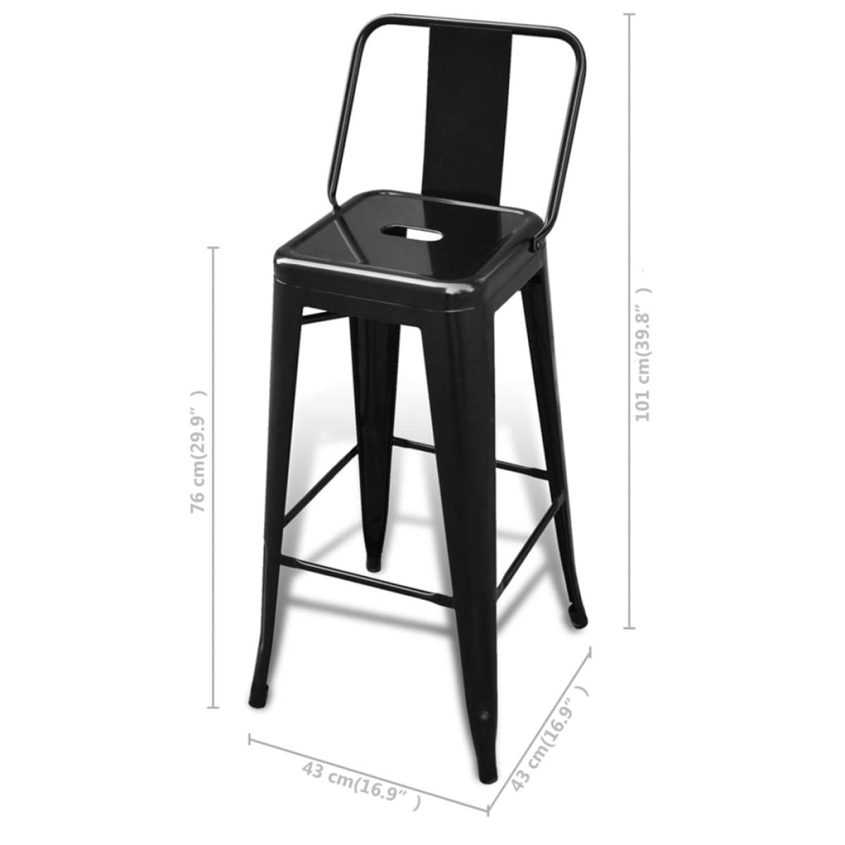 Taburetes de cocina 4 unidades acero negro