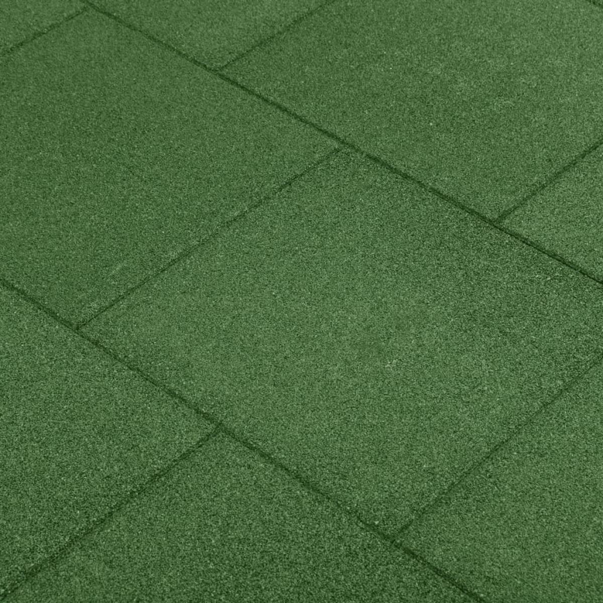 Losetas de goma protección de caídas 12 uds verde 50x50x3 cm