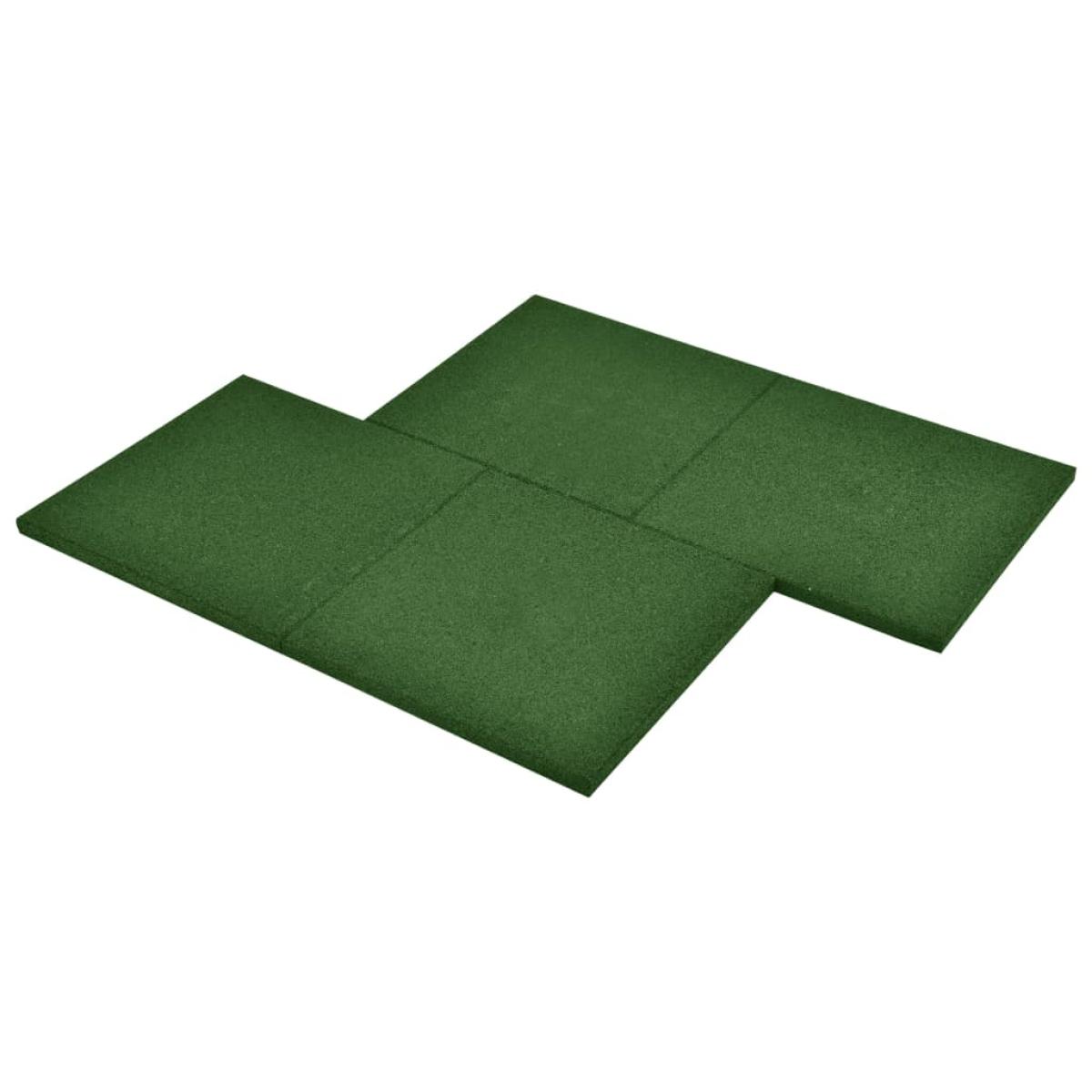 Losetas de goma protección de caídas 12 uds verde 50x50x3 cm
