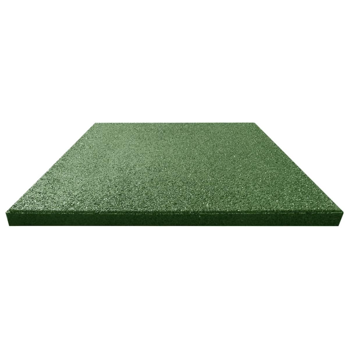 Losetas de goma protección de caídas 24 uds verde 50x50x3 cm