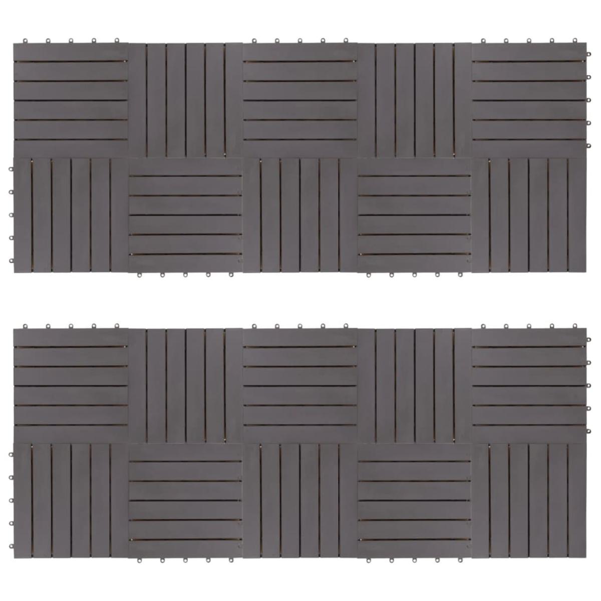 Baldosas de terraza 20 uds madera maciza acacia gris 30x30 cm