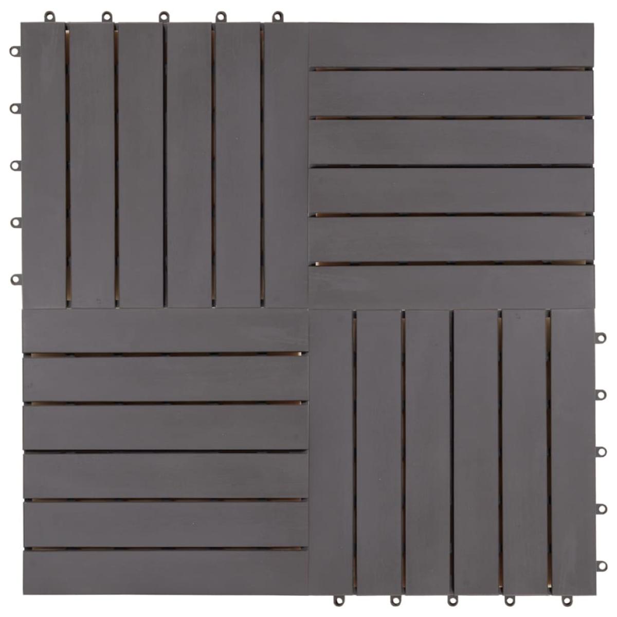 Baldosas de terraza 20 uds madera maciza acacia gris 30x30 cm