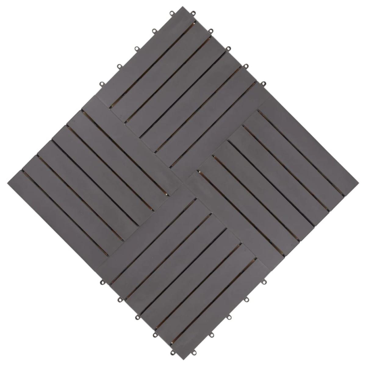 Baldosas de terraza 20 uds madera maciza acacia gris 30x30 cm
