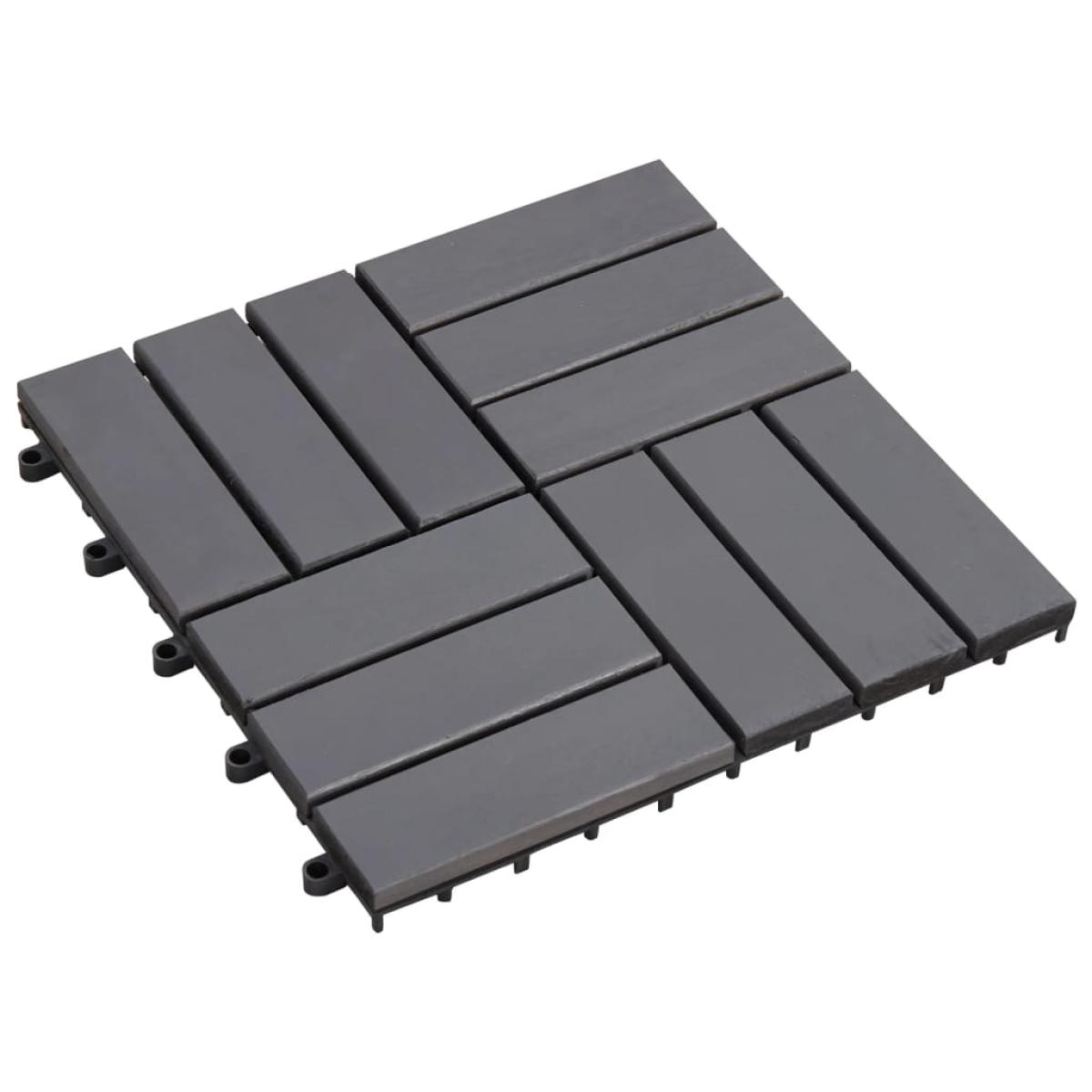 Baldosas de terraza 20 uds madera acacia gris deslavado 30x30cm