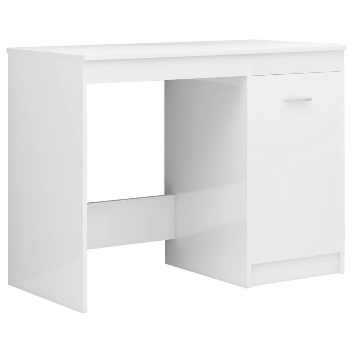 Escritorio de aglomerado blanco brillante 140x50x76 cm