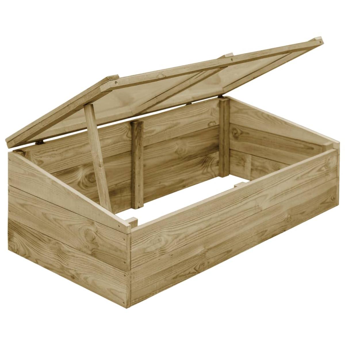 Invernadero de madera de pino impregnada 2 uds 100x50x35 cm