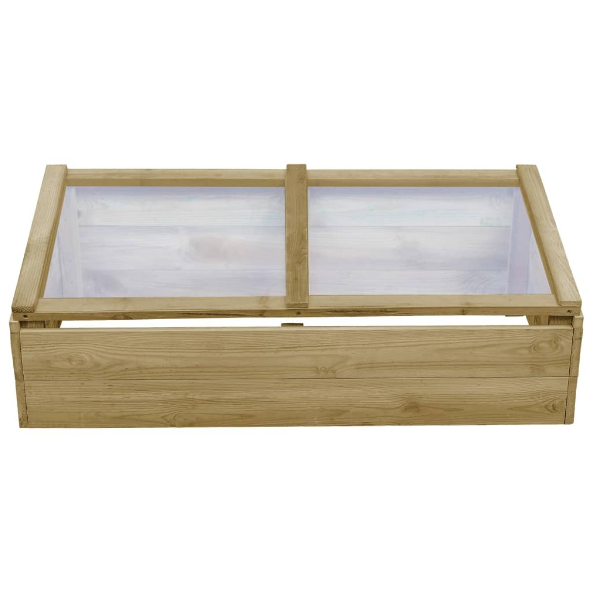 Invernadero de madera de pino impregnada 2 uds 100x50x35 cm