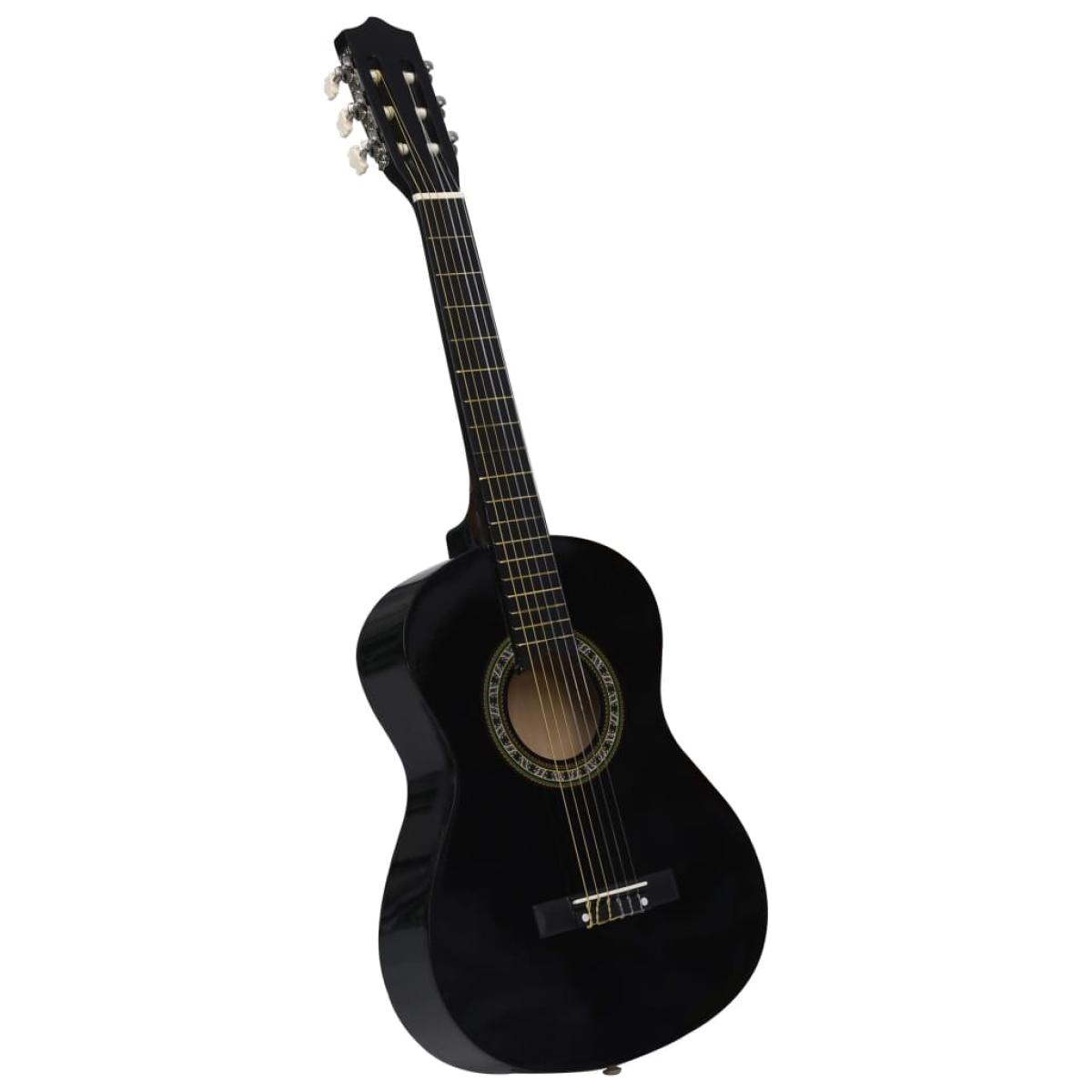 Guitarra clásica principiante y niño con funda negro 1/2 34