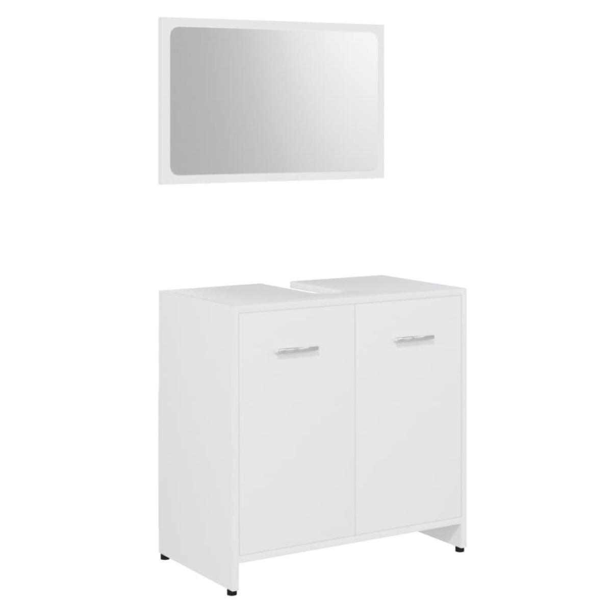 Conjunto de muebles de baño 4 pzas madera contrachapada blanco
