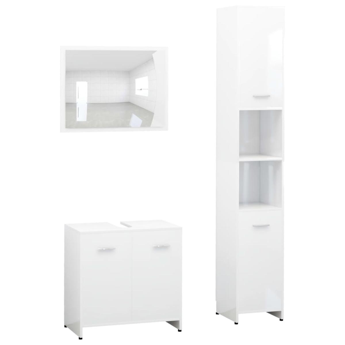 Conjunto de muebles de baño 3 piezas aglomerado blanco