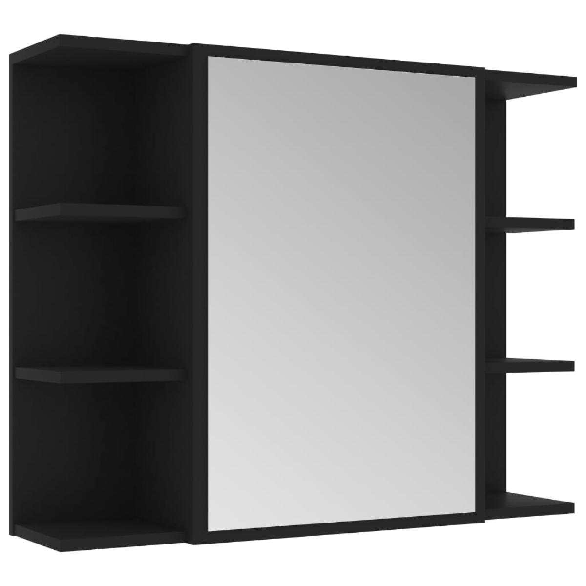 Conjunto de muebles de baño 3 piezas aglomerado negro