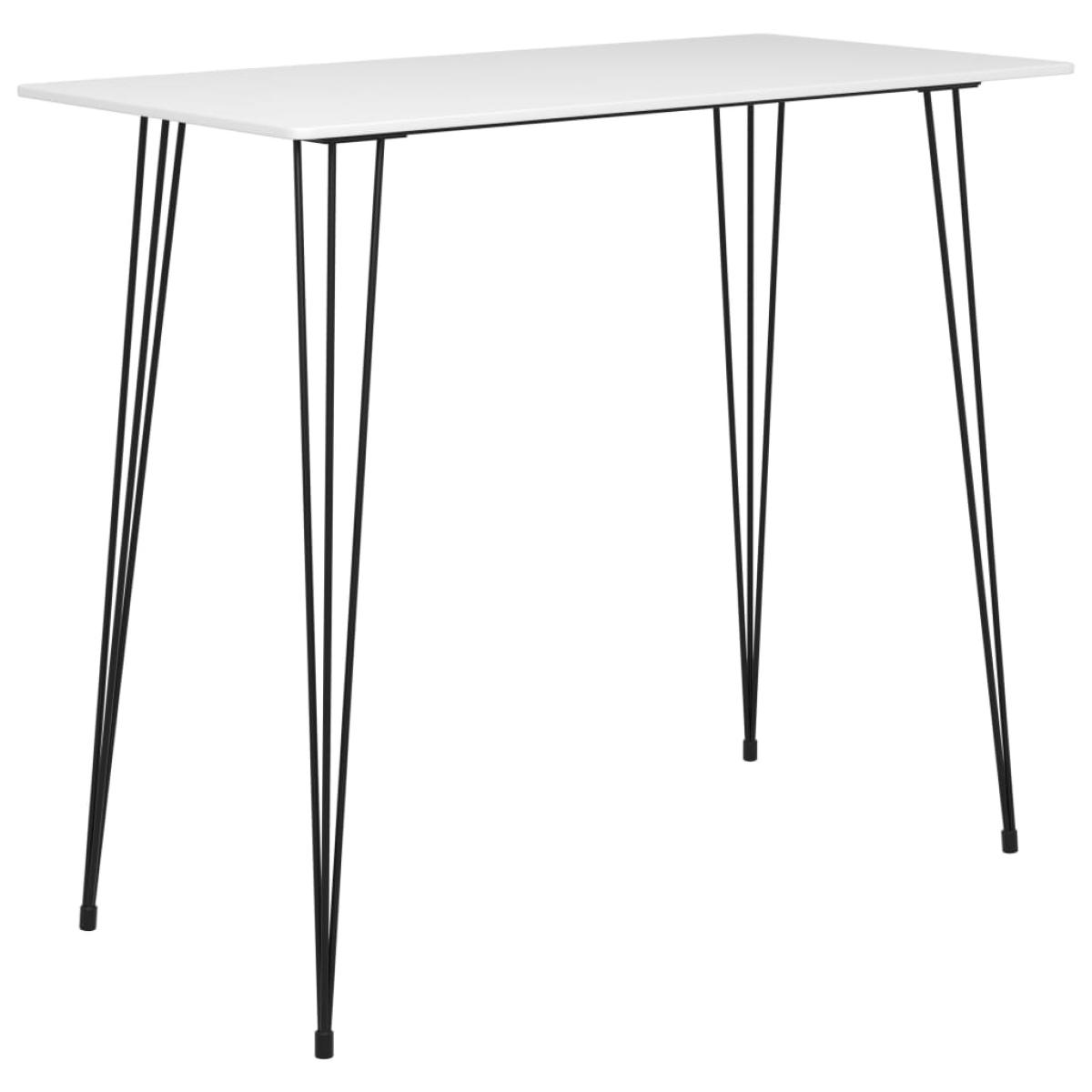 Mesa alta y taburetes de bar de 5 piezas blanco y negro
