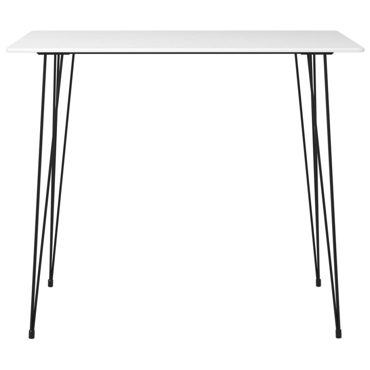 Mesa alta y taburetes de bar de 5 piezas blanco y negro