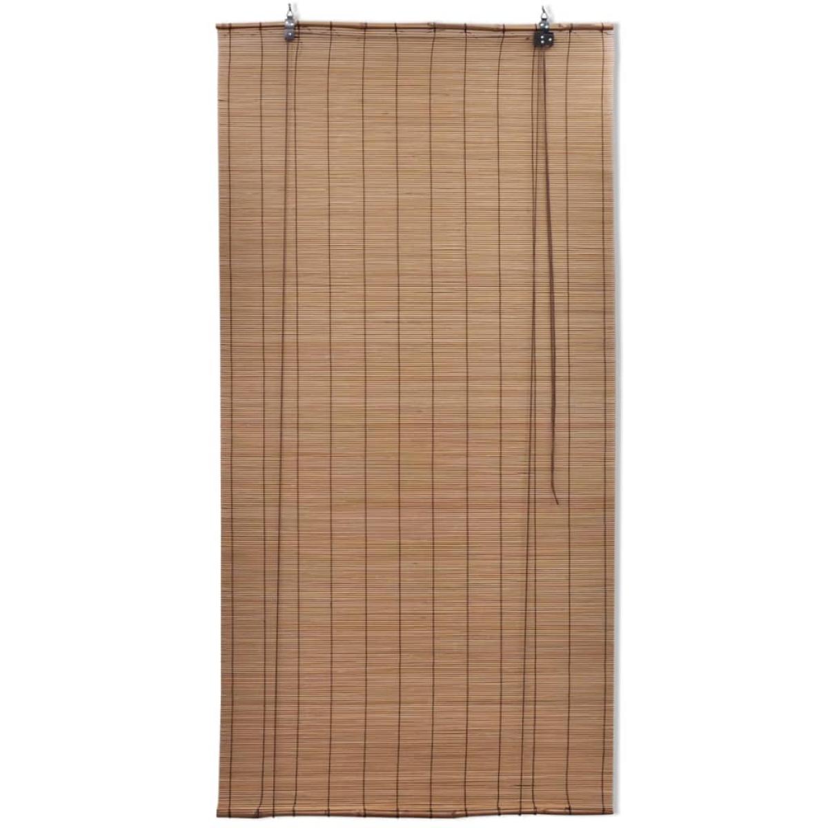 Persianas enrollables de bambú 2 piezas marrón 80x160 cm