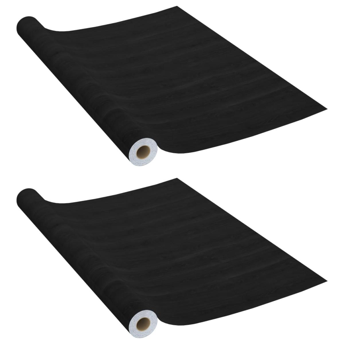 Láminas autoadhesivas muebles 2 uds PVC madera oscura 500x90 cm