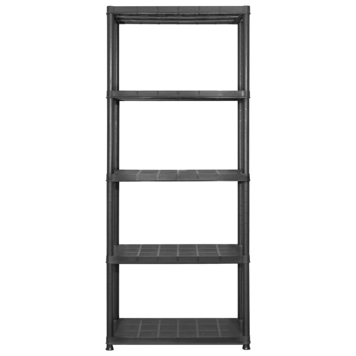 Estanterías de almacenaje 5 niveles plástico negro 142x38x170cm