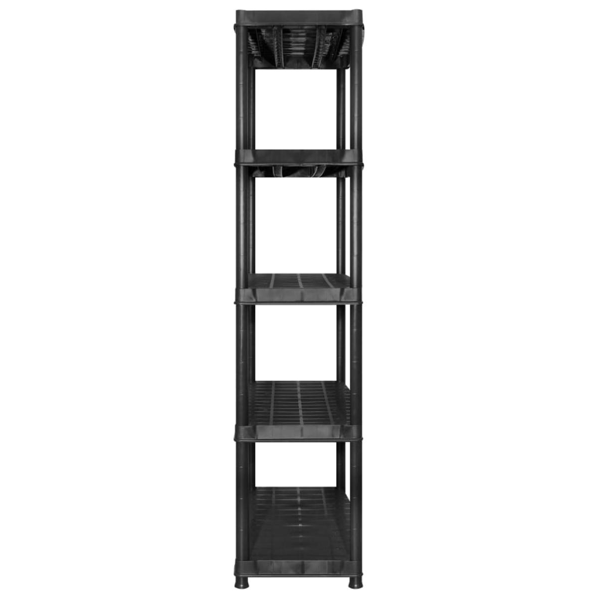 Estanterías de almacenaje 5 niveles plástico negro 170x40x185cm