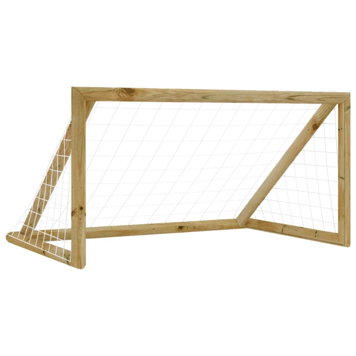 Portería de fútbol con red madera pino impregnada 160x100x80 cm