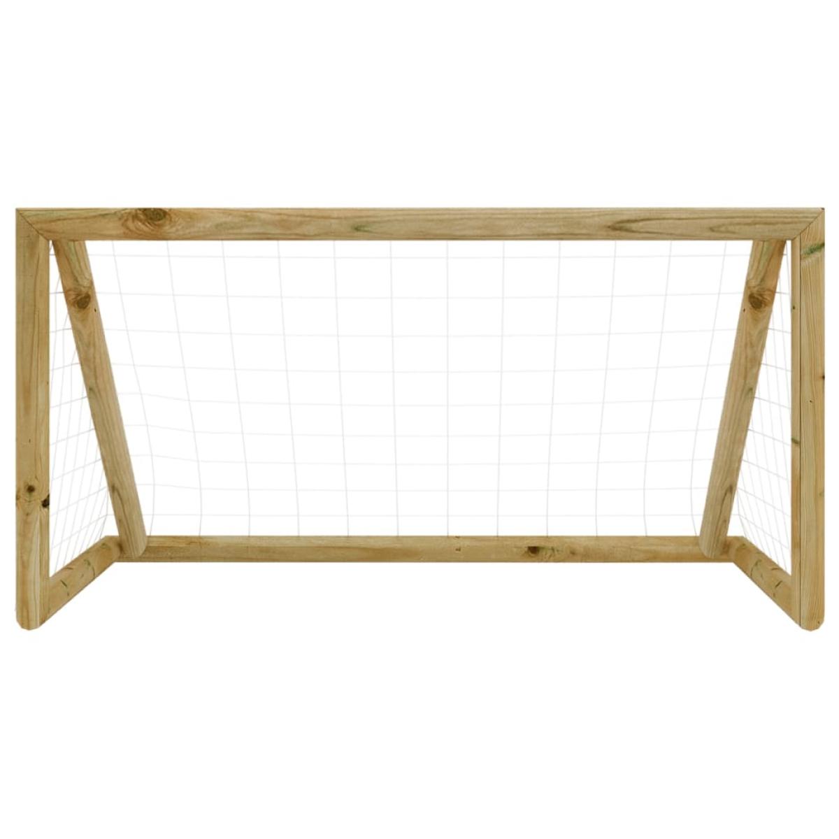 Portería de fútbol con red madera pino impregnada 160x100x80 cm
