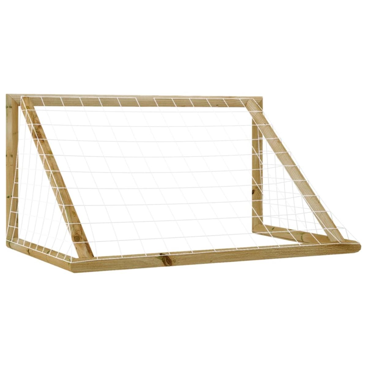 Portería de fútbol con red madera pino impregnada 160x100x80 cm