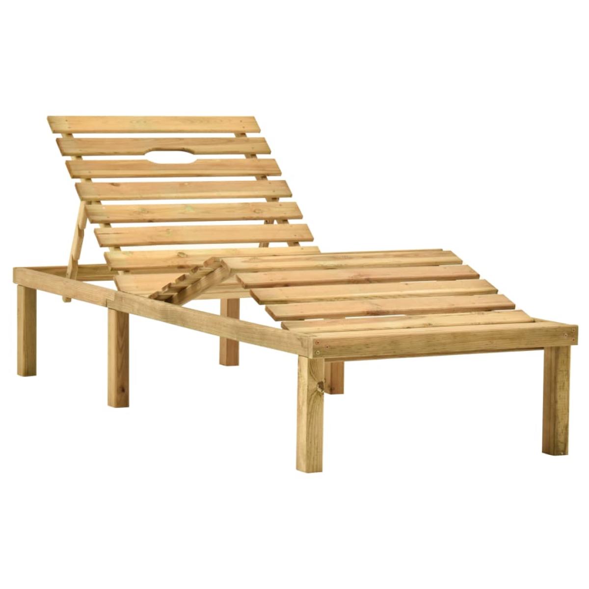 Tumbona con cojín crema madera de pino impregnada