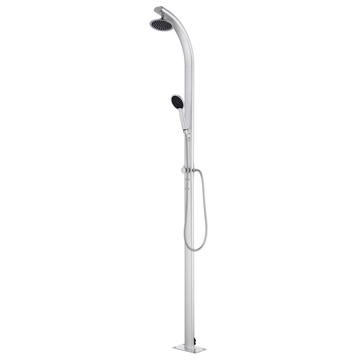 Ducha de jardín con base marrón 220 cm aluminio 