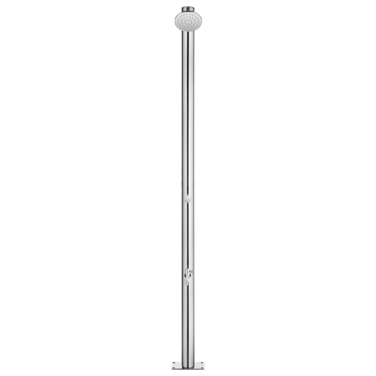 Ducha de jardín con base marrón 220 cm acero inoxidable
