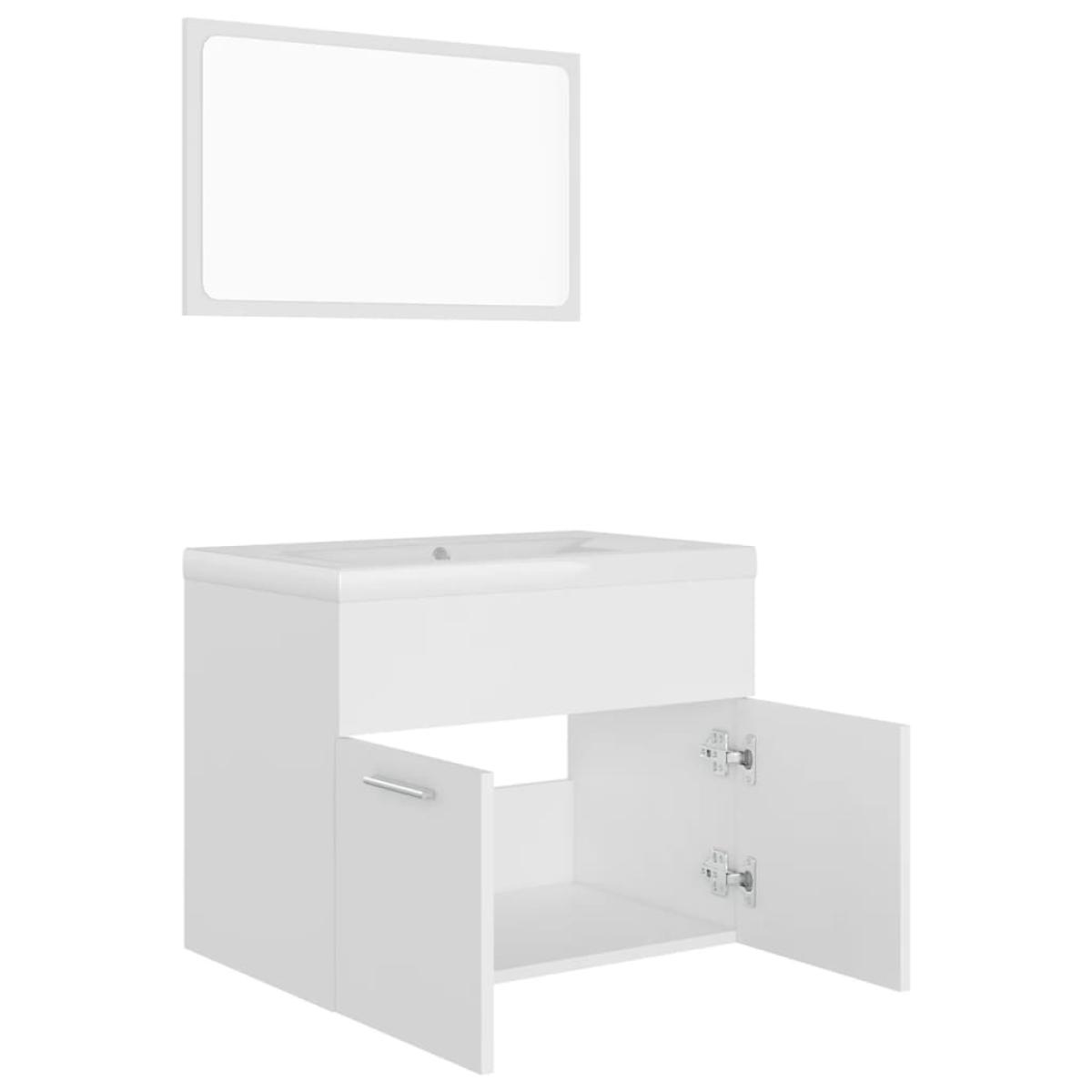 Conjunto de muebles de baño aglomerado blanco 