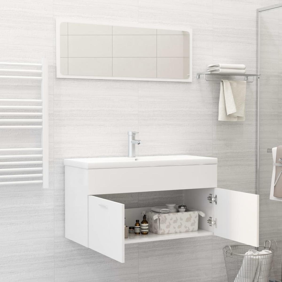 Conjunto de muebles de baño aglomerado blanco
