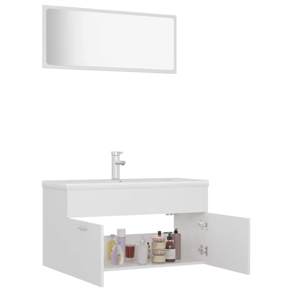 Conjunto de muebles de baño aglomerado blanco
