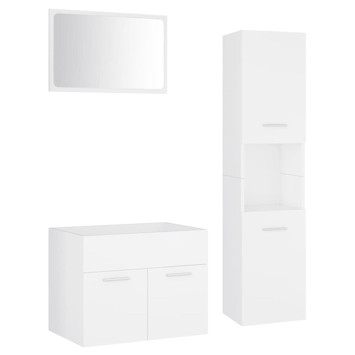 Conjunto de muebles de baño aglomerado blanco