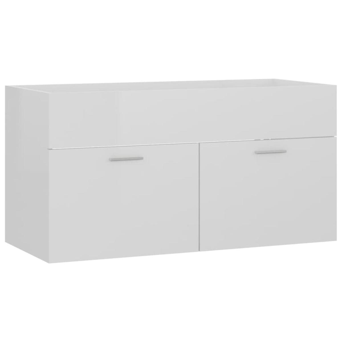 Conjunto de muebles de baño aglomerado blanco brillante