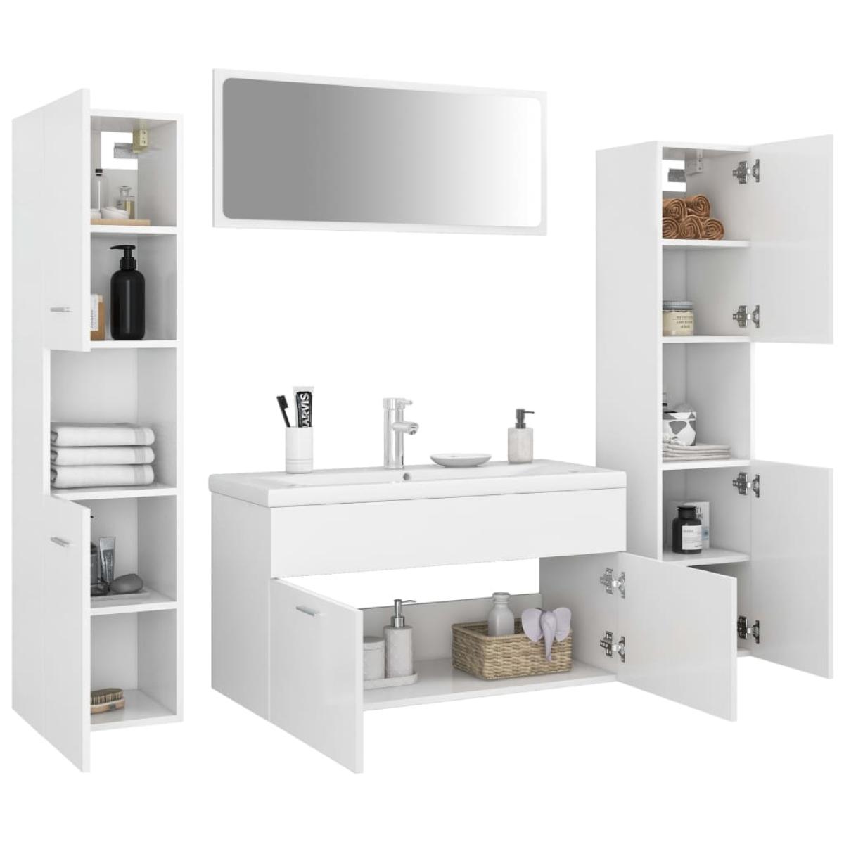 Conjunto de muebles de baño aglomerado blanco 