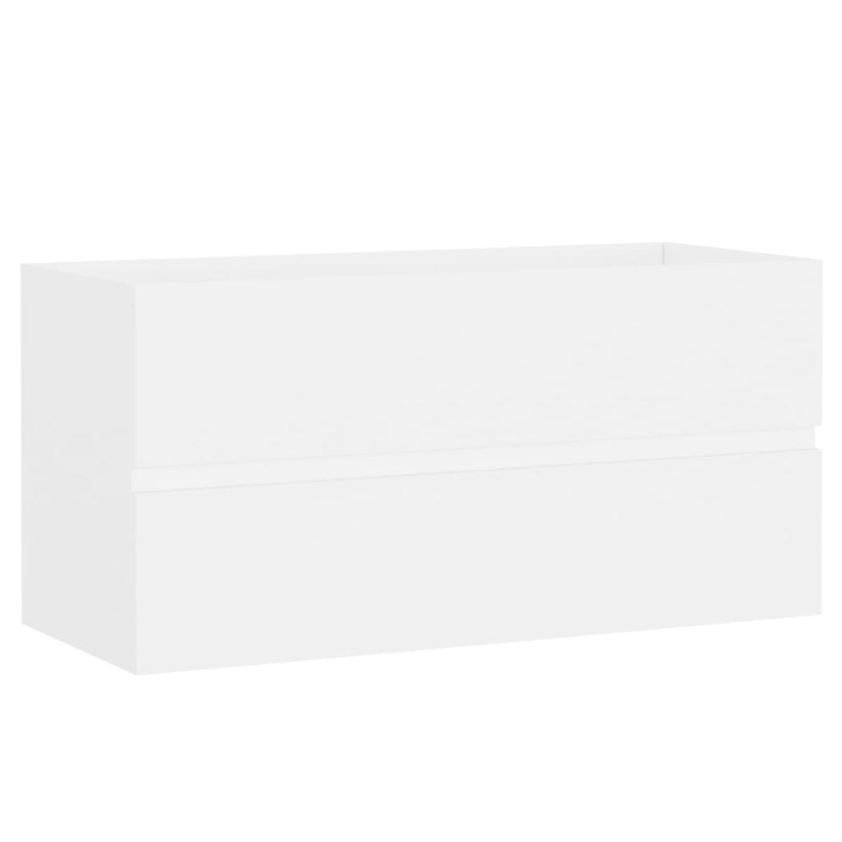 Mueble con lavabo blanco brillante aglomerado