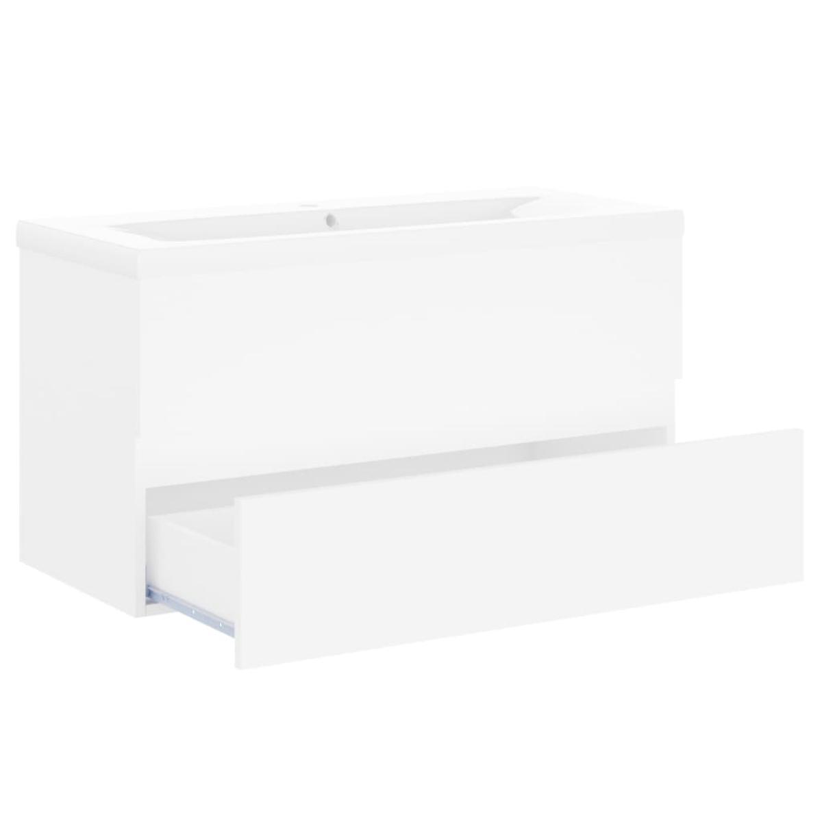 Mueble con lavabo blanco brillante aglomerado