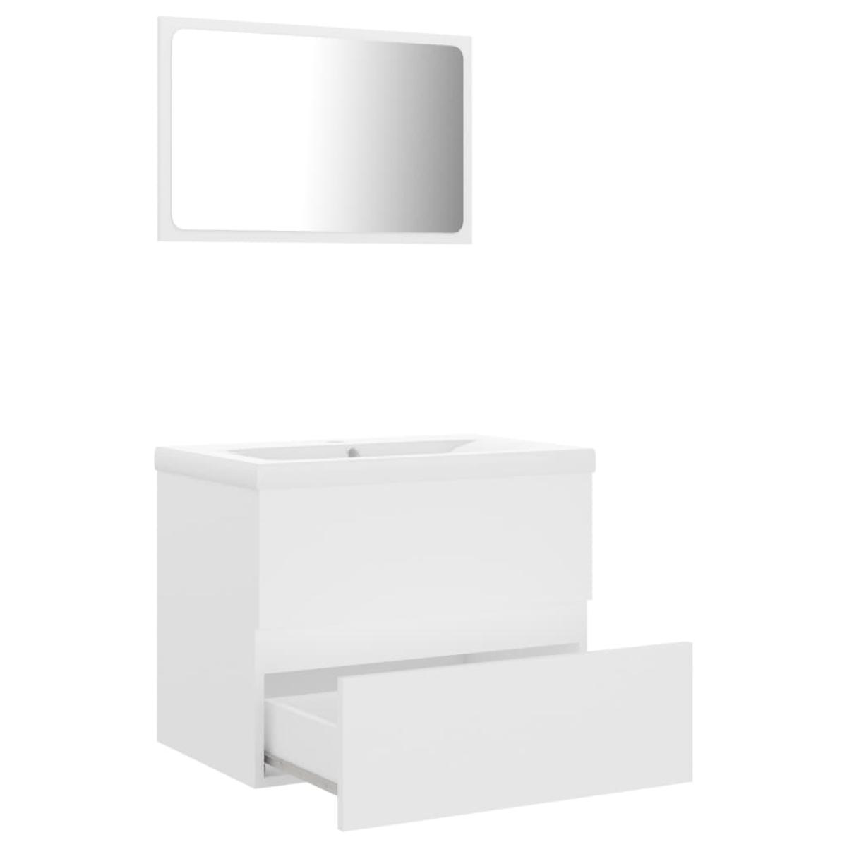 Conjunto de muebles de baño madera contrachapada blanco