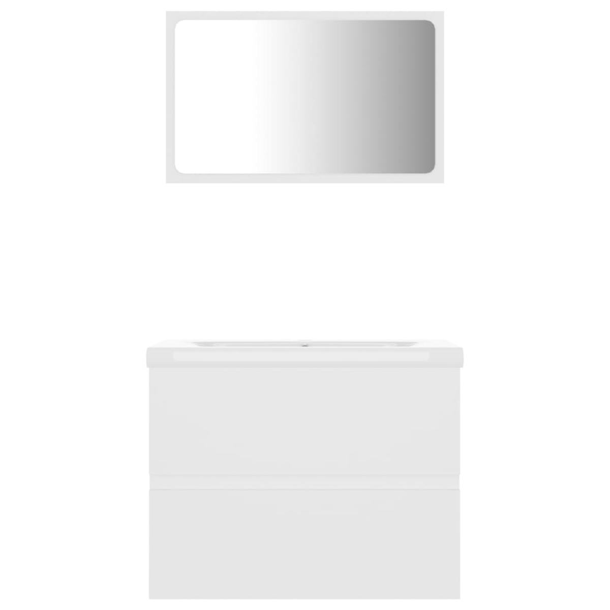 Conjunto de muebles de baño madera contrachapada blanco