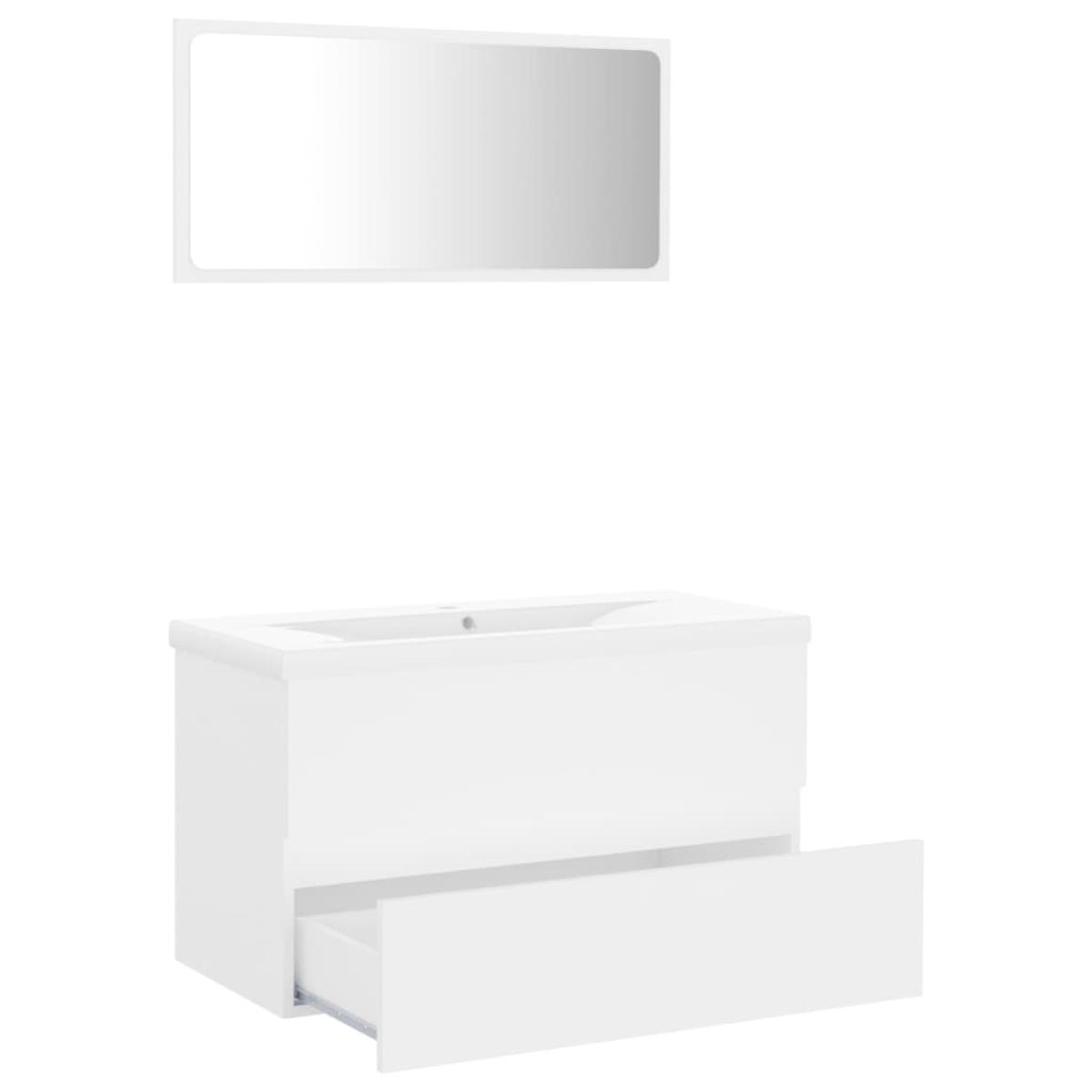 Conjunto de muebles de baño aglomerado blanco 